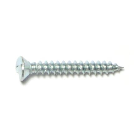 Midwest Fastener Sheet Metal Screw, #10 x 1-1/2 in, Zinc Plated Steel Oval Head Slotted Drive, 15 PK 62458